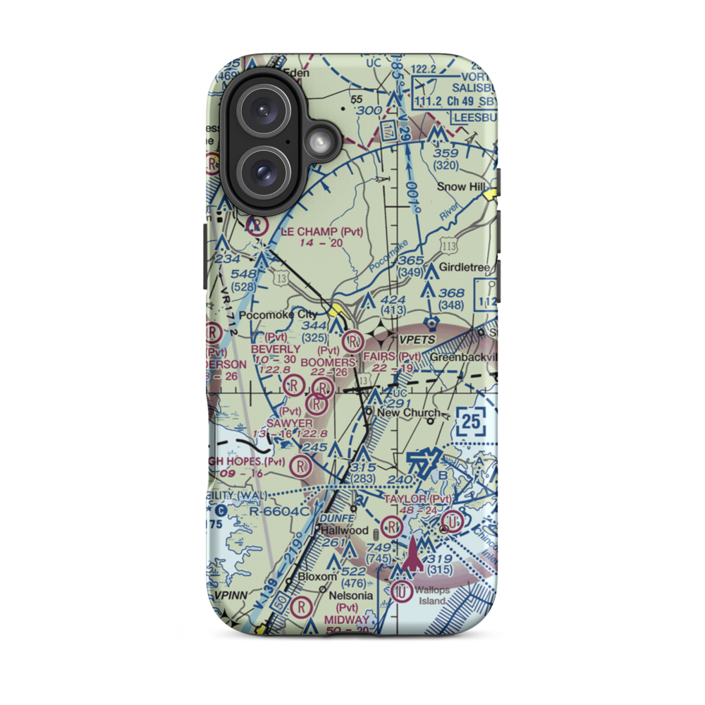 Fair's Airport (MD00) VFR Sectional  Tough iPhone Case iPhone 16 Plus model shown