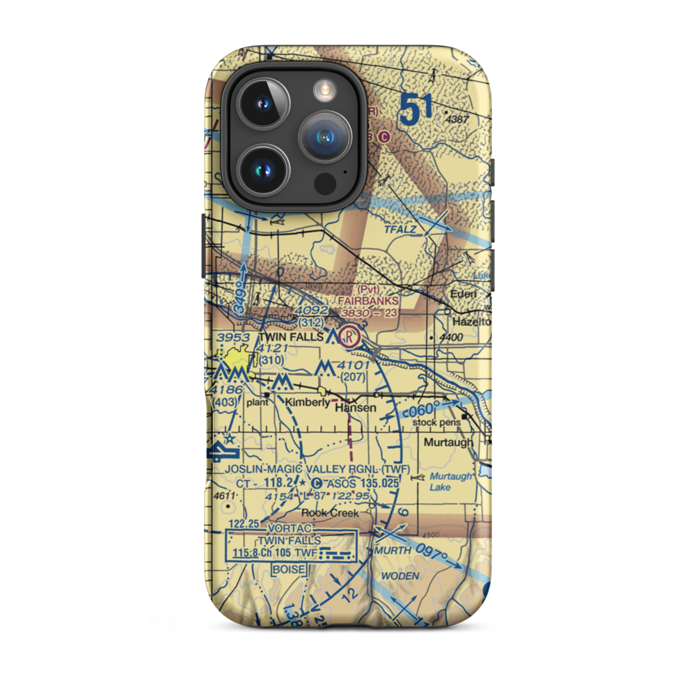 Fairbanks Airfield (1ID7) VFR Sectional  Tough iPhone Case iPhone 16 Pro Max model shown