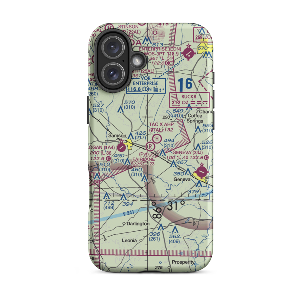 Fairlane Airport (5AL8) VFR Sectional  Tough iPhone Case iPhone 16 Plus model shown