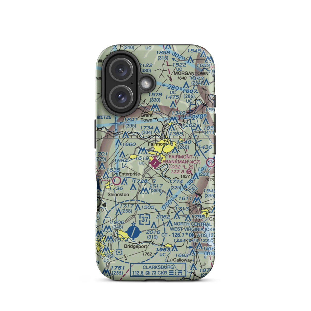 Fairmont Municipal-Frankman Field (4G7) VFR Sectional  Tough iPhone Case iPhone 16 model shown