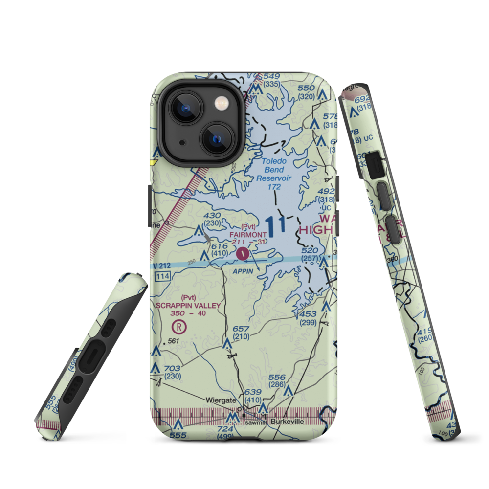 Fairmount Airport (71TS) VFR Sectional  Tough iPhone Case iPhone 14 model shown