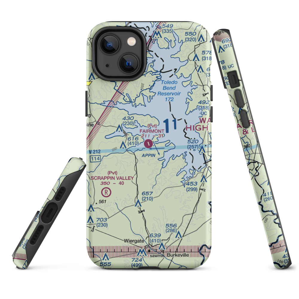Fairmount Airport (71TS) VFR Sectional  Tough iPhone Case iPhone 14 Plus model shown