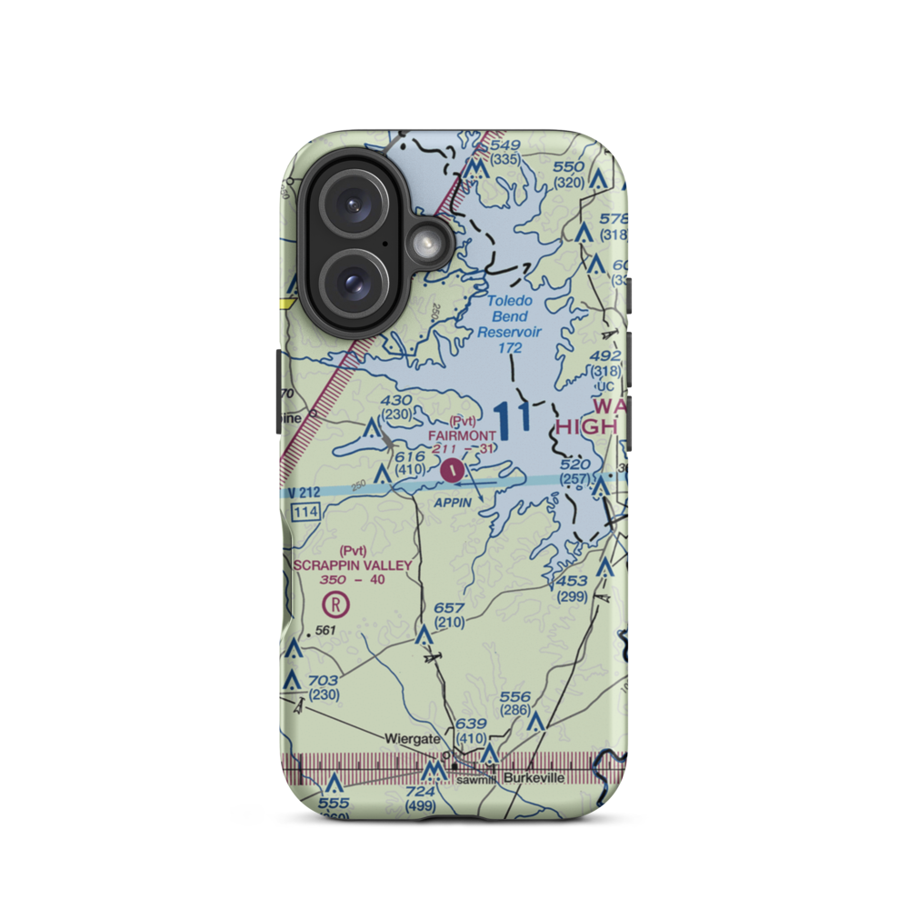 Fairmount Airport (71TS) VFR Sectional  Tough iPhone Case iPhone 16 model shown
