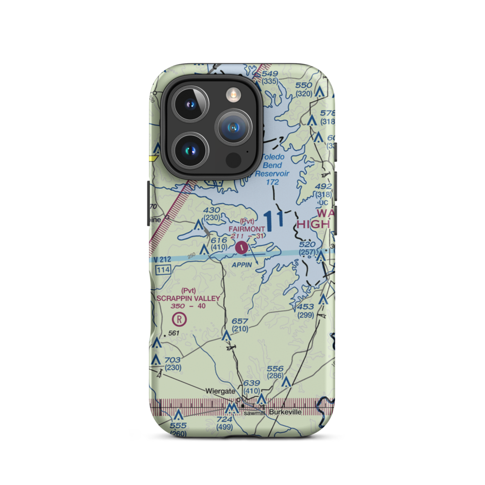 Fairmount Airport (71TS) VFR Sectional  Tough iPhone Case iPhone 16 Pro model shown