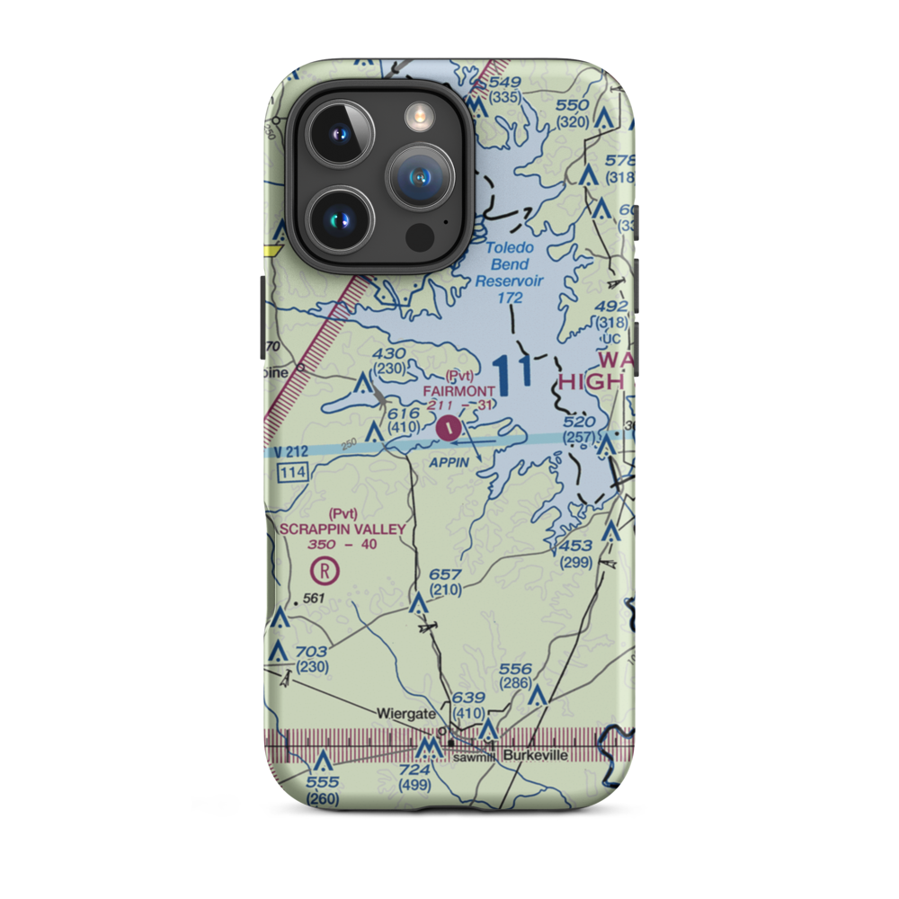 Fairmount Airport (71TS) VFR Sectional  Tough iPhone Case iPhone 16 Pro Max model shown