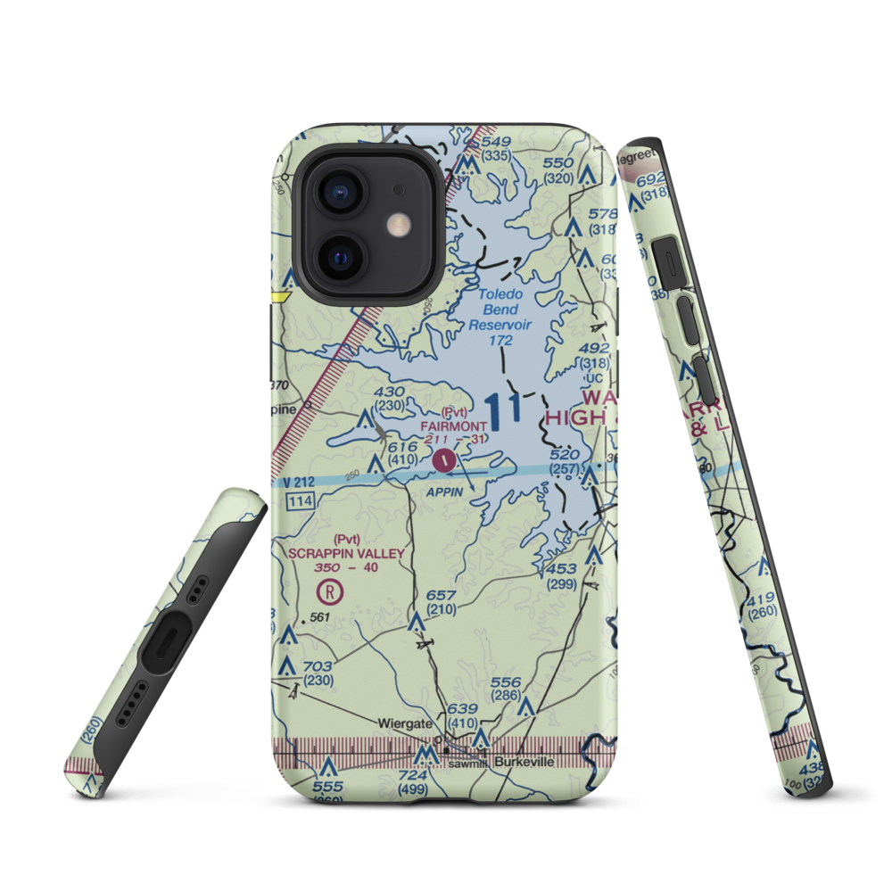Fairmount Airport (71TS) VFR Sectional  Tough iPhone Case iPhone 12 model shown