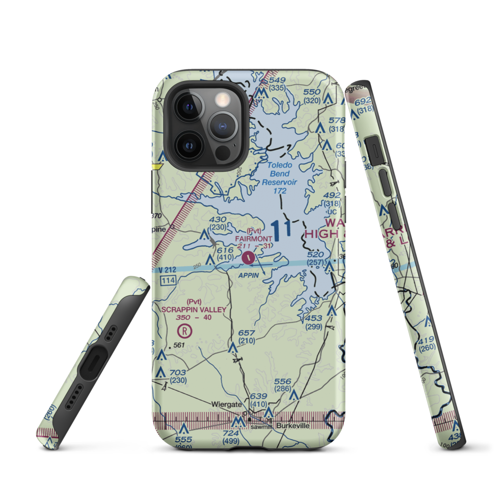 Fairmount Airport (71TS) VFR Sectional  Tough iPhone Case iPhone 12 Pro model shown