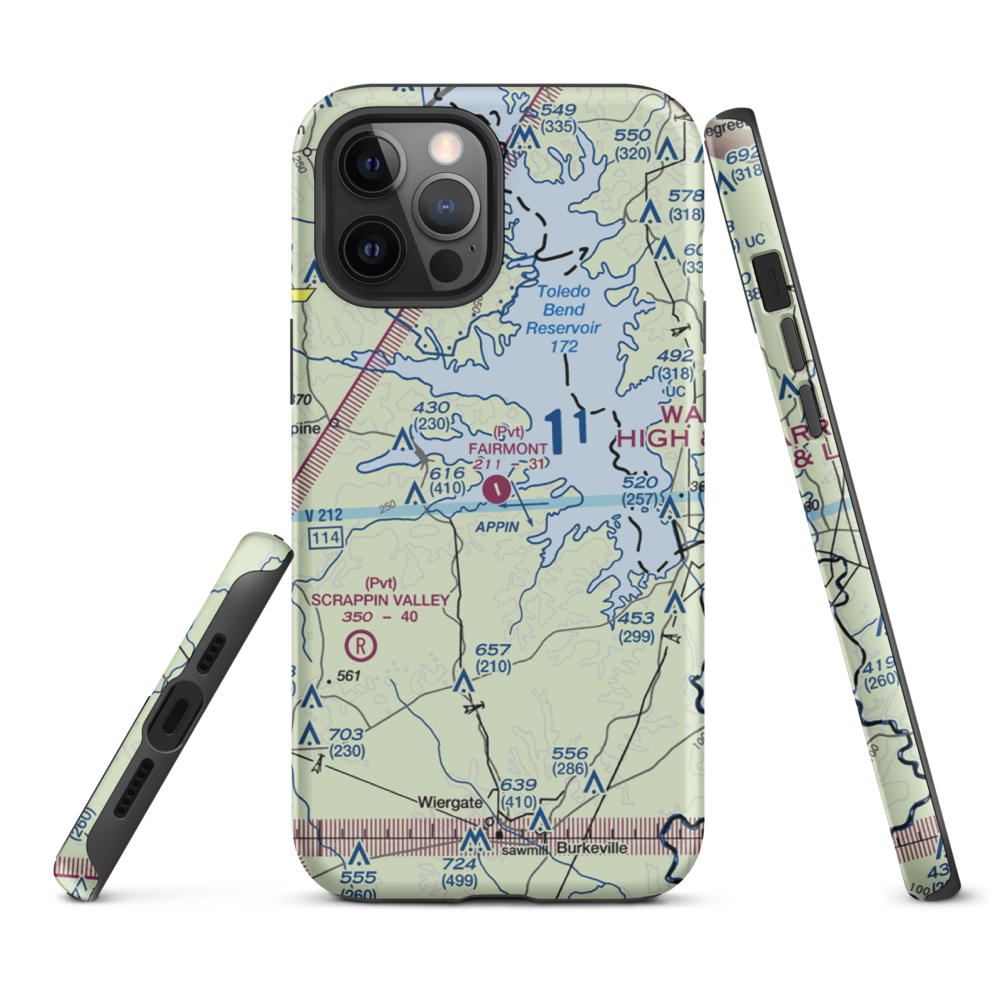 Fairmount Airport (71TS) VFR Sectional  Tough iPhone Case iPhone 12 Pro Max model shown