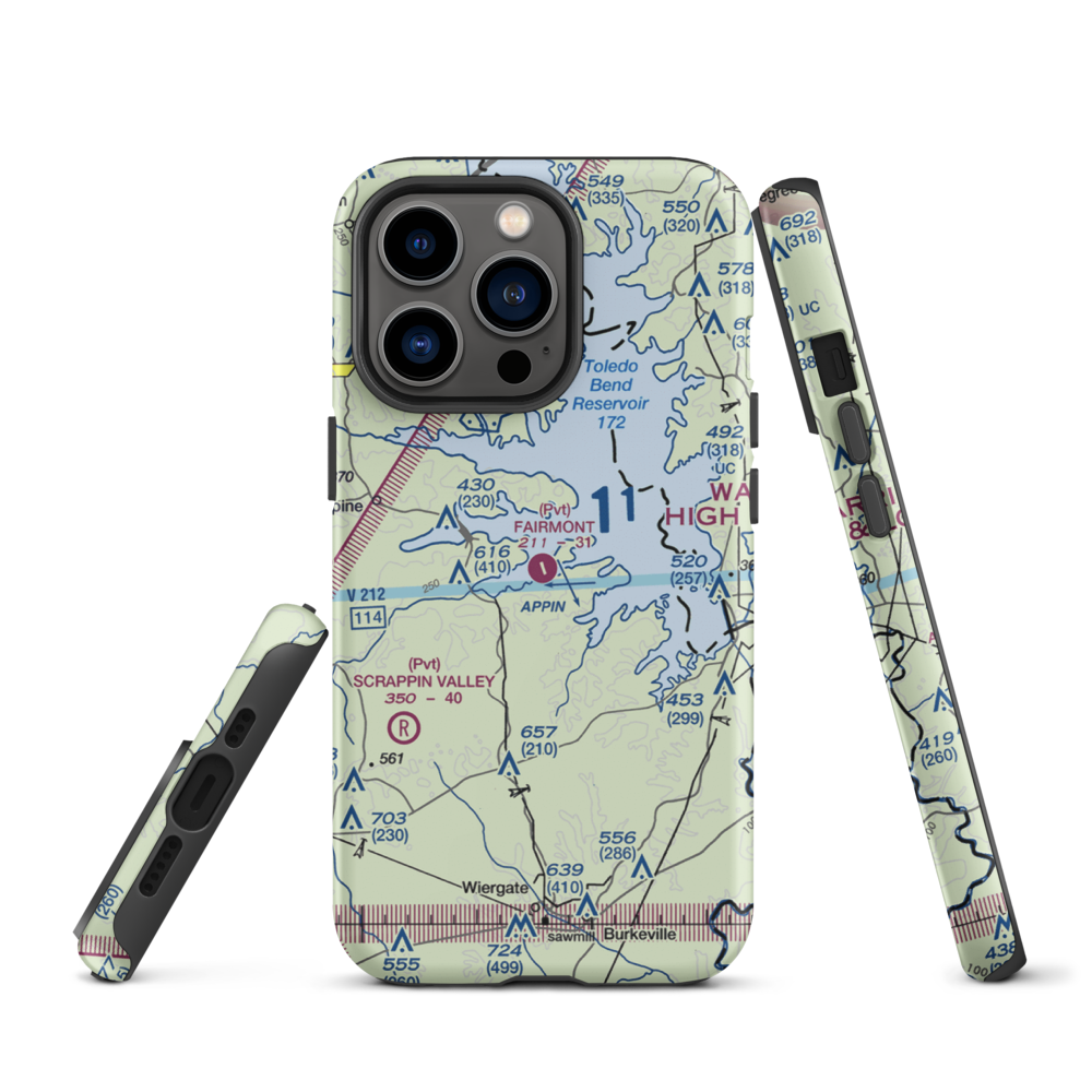 Fairmount Airport (71TS) VFR Sectional  Tough iPhone Case iPhone 13 Pro model shown