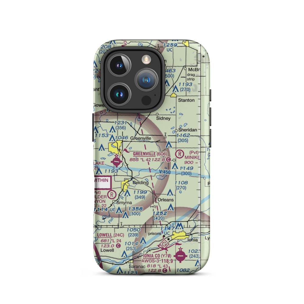 Fairplains Airpark (02MI) VFR Sectional  Tough iPhone Case iPhone 16 Pro model shown