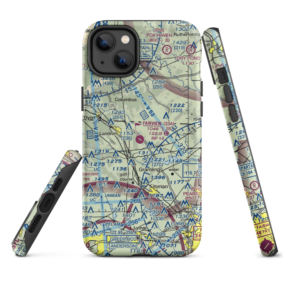 Fairview Airport (33A) VFR Sectional  Tough iPhone Case iPhone 14 Plus model shown