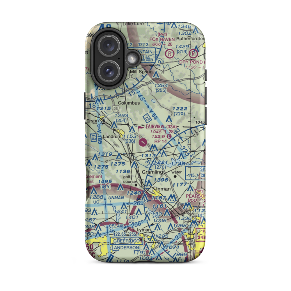Fairview Airport (33A) VFR Sectional  Tough iPhone Case iPhone 16 Plus model shown