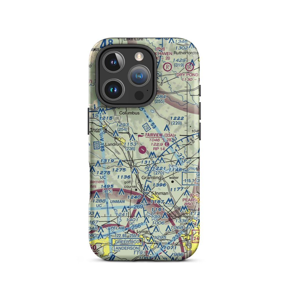Fairview Airport (33A) VFR Sectional  Tough iPhone Case iPhone 16 Pro model shown