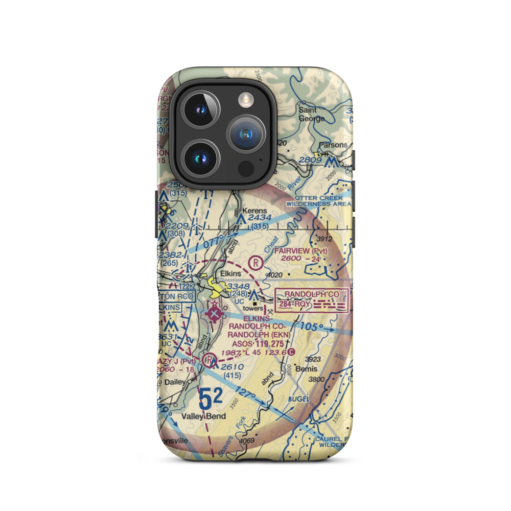 Fairview Airport (WV70) VFR Sectional  Tough iPhone Case iPhone 16 Pro model shown