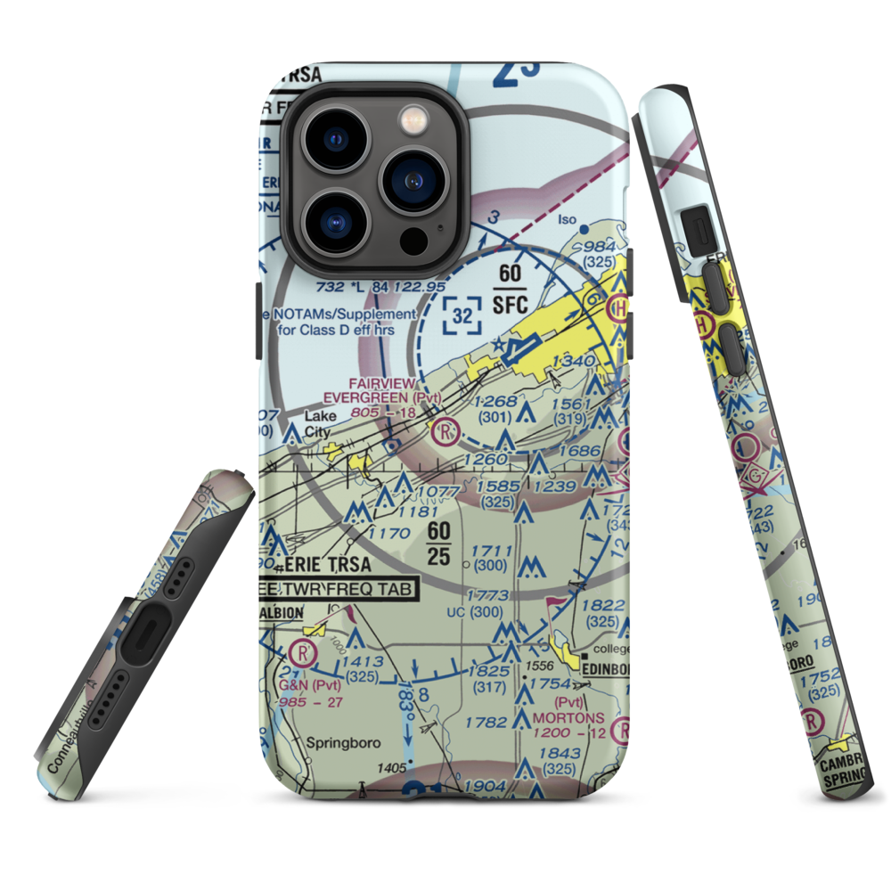 Fairview Evergreen Airport (PN18) VFR Sectional  Tough iPhone Case iPhone 14 Pro Max model shown