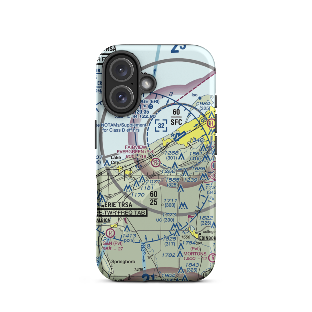 Fairview Evergreen Airport (PN18) VFR Sectional  Tough iPhone Case iPhone 16 model shown