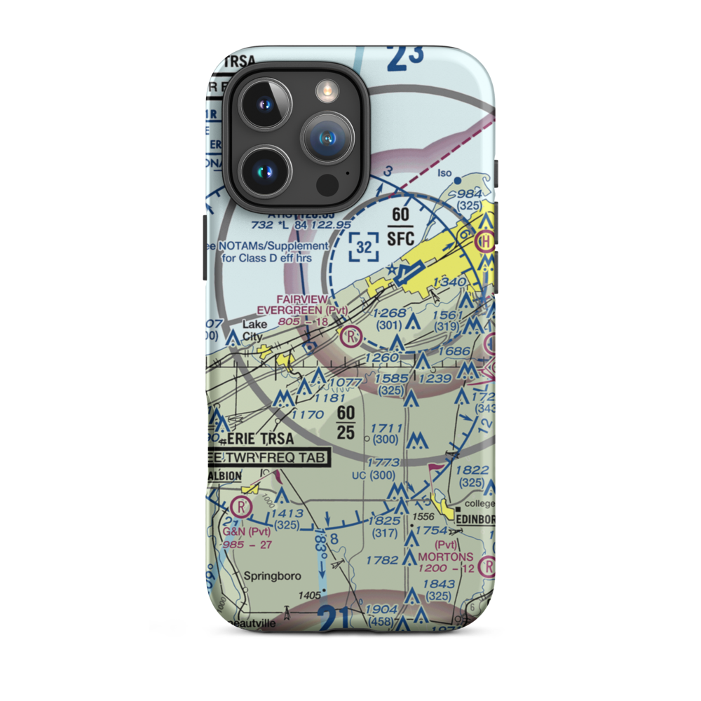 Fairview Evergreen Airport (PN18) VFR Sectional  Tough iPhone Case iPhone 16 Pro Max model shown
