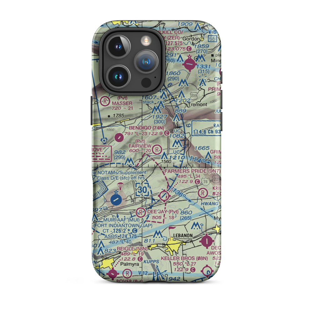 Fairview Farm Airfield (PS20) VFR Sectional  Tough iPhone Case iPhone 16 Pro Max model shown