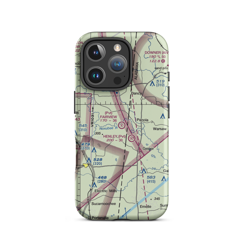 Fairview Farms Airport (3MS8) VFR Sectional  Tough iPhone Case iPhone 16 Pro model shown