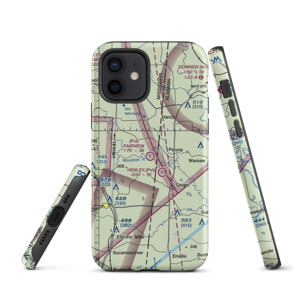 Fairview Farms Airport (3MS8) VFR Sectional  Tough iPhone Case iPhone 12 model shown
