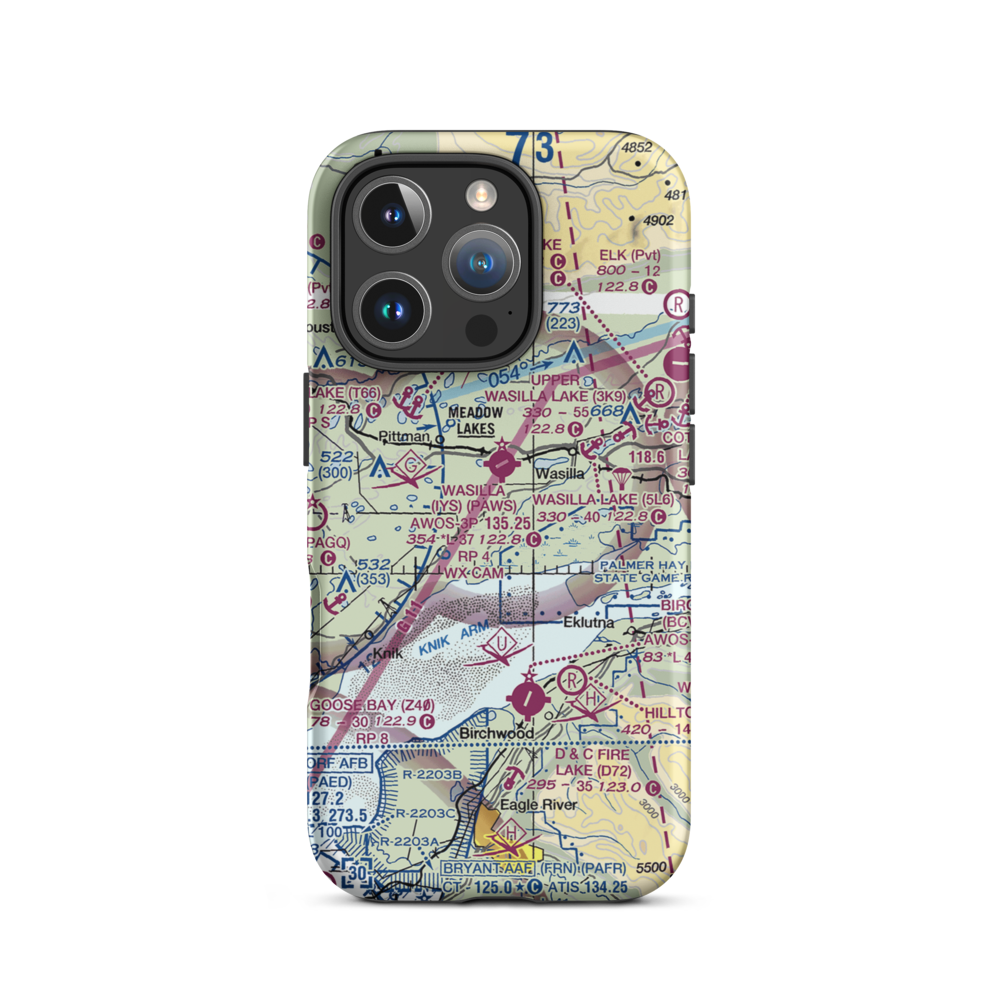 Fairview West Airport (AK58) VFR Sectional  Tough iPhone Case iPhone 16 Pro model shown