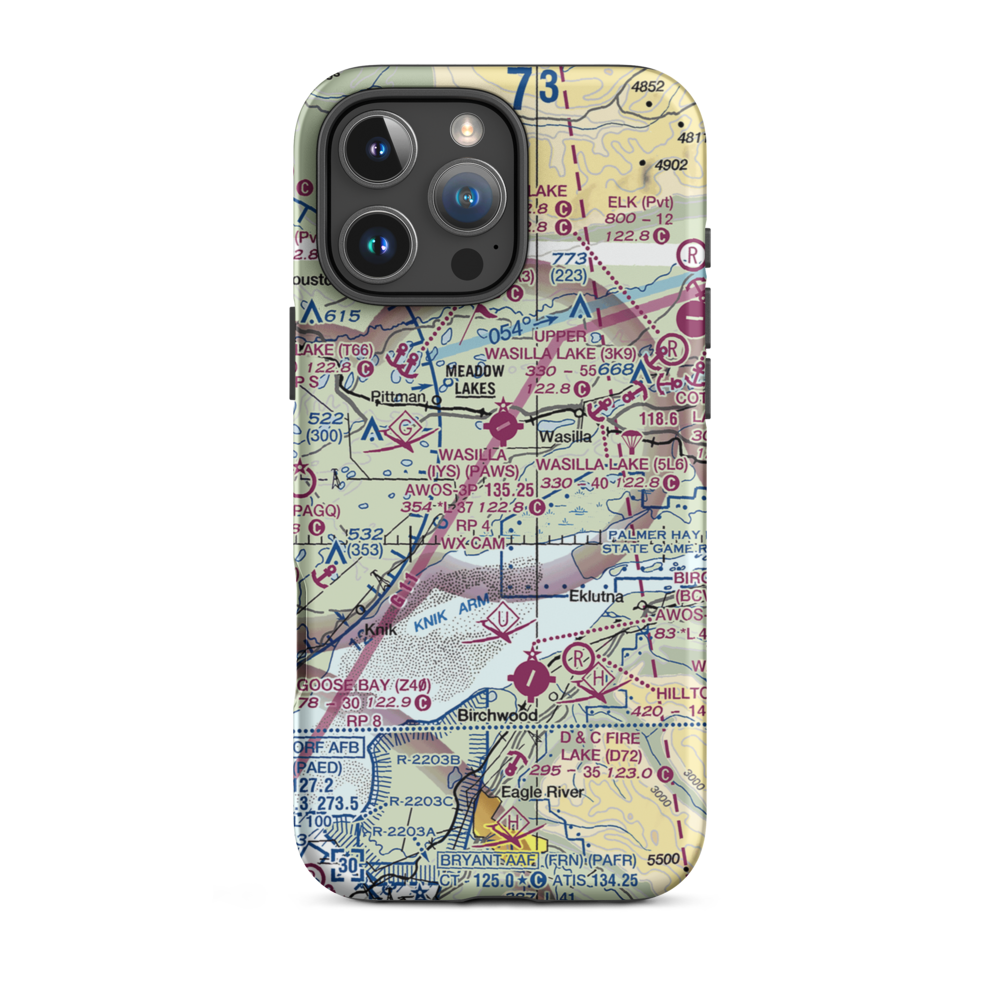 Fairview West Airport (AK58) VFR Sectional  Tough iPhone Case iPhone 16 Pro Max model shown