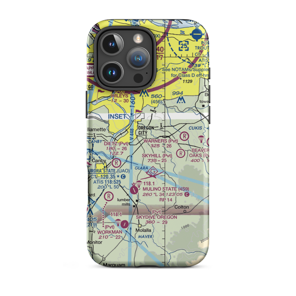 Fairways Airport (OG20) VFR Sectional  Tough iPhone Case iPhone 16 Pro Max model shown