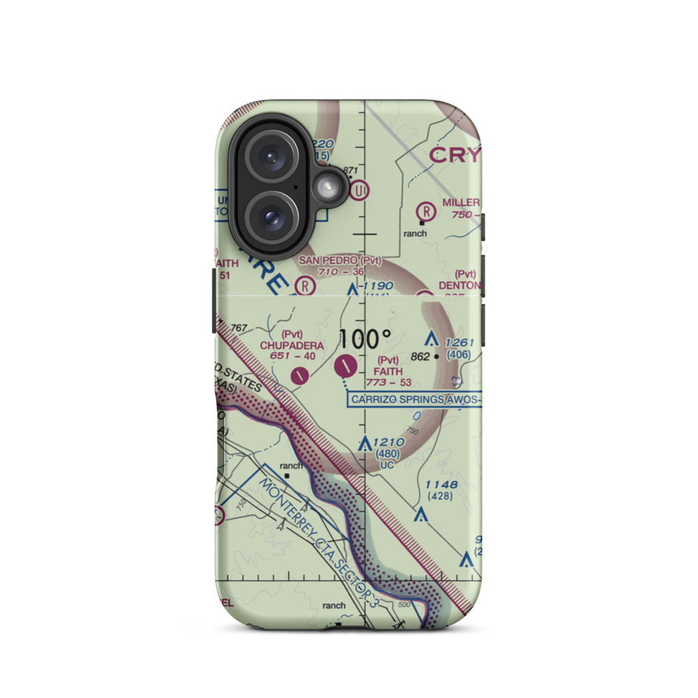 Faith Ranch Airport (XA89) VFR Sectional  Tough iPhone Case iPhone 16 model shown