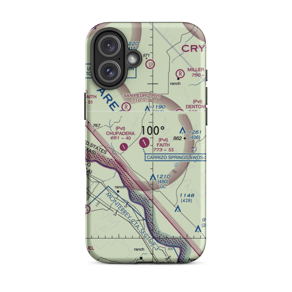 Faith Ranch Airport (XA89) VFR Sectional  Tough iPhone Case iPhone 16 Plus model shown