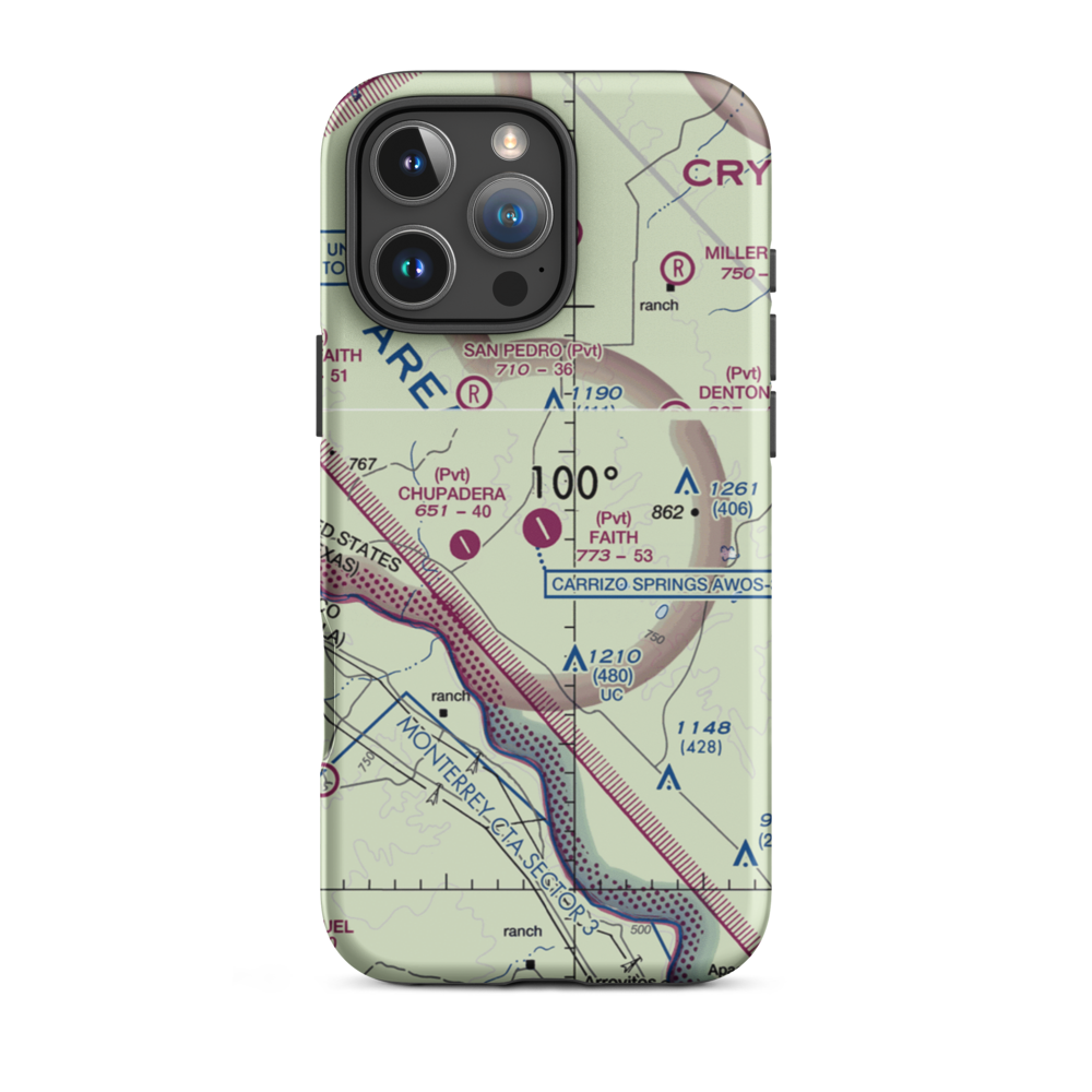 Faith Ranch Airport (XA89) VFR Sectional  Tough iPhone Case iPhone 16 Pro Max model shown