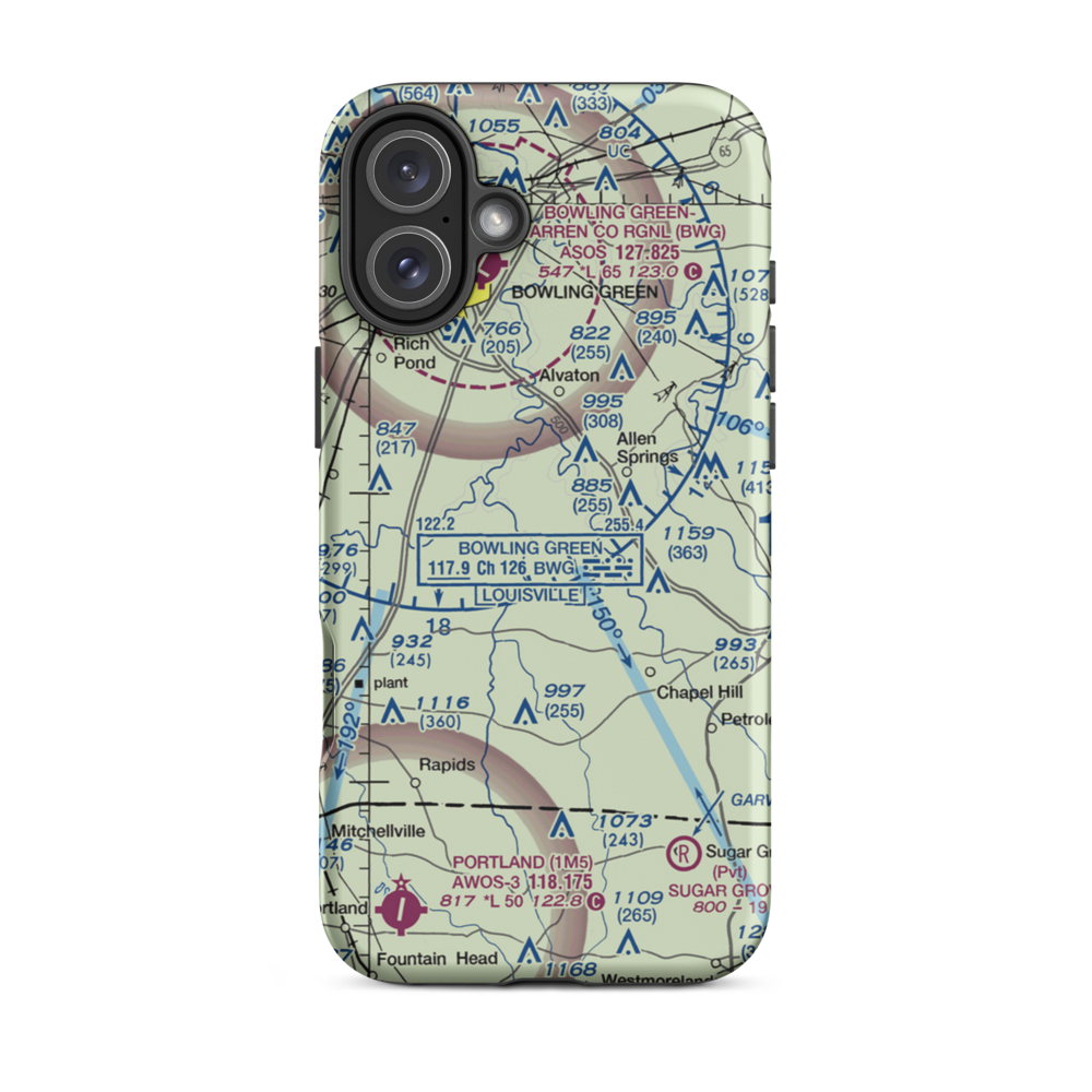 Falin Landing Strip (0KY5) VFR Sectional  Tough iPhone Case iPhone 16 Plus model shown