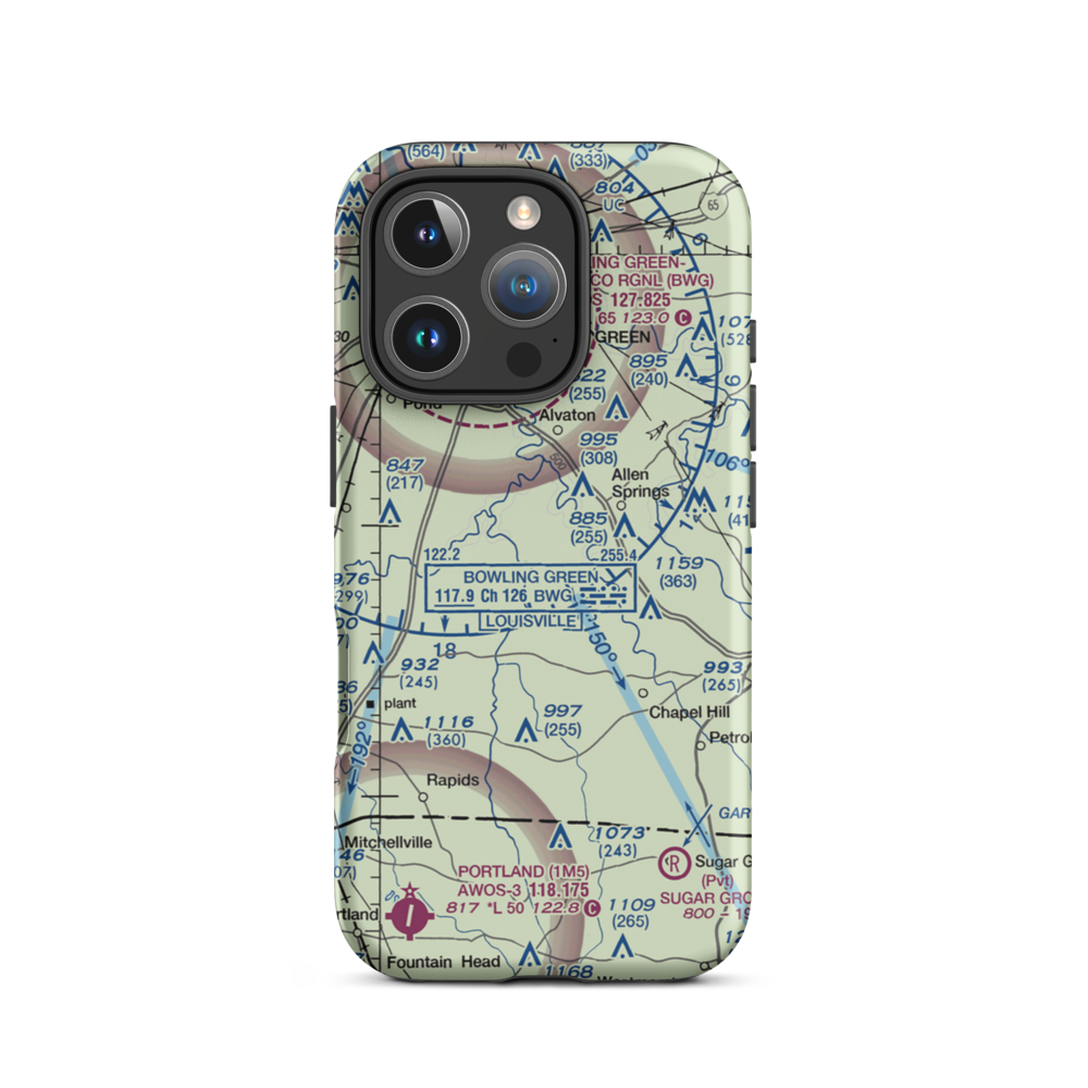 Falin Landing Strip (0KY5) VFR Sectional  Tough iPhone Case iPhone 16 Pro model shown