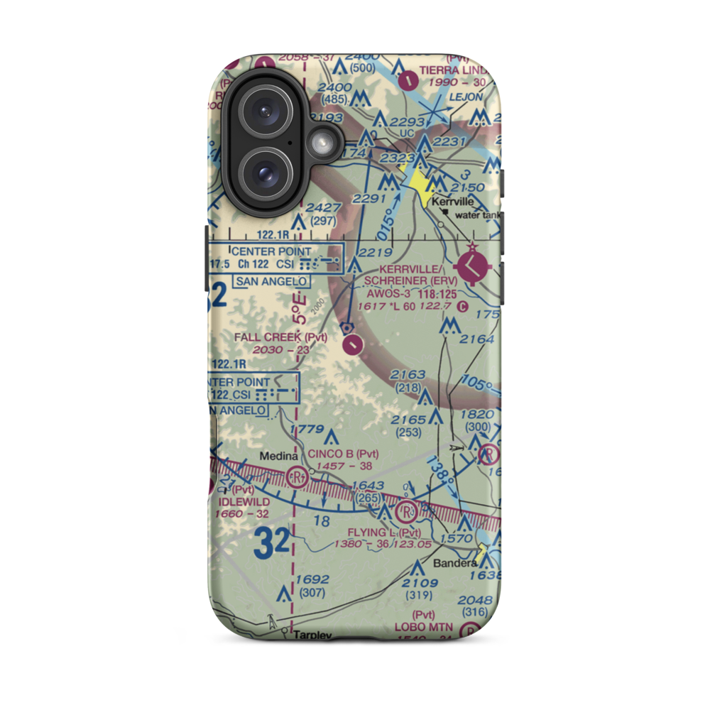Fall Creek Ranch Airport (XA43) VFR Sectional  Tough iPhone Case iPhone 16 Plus model shown