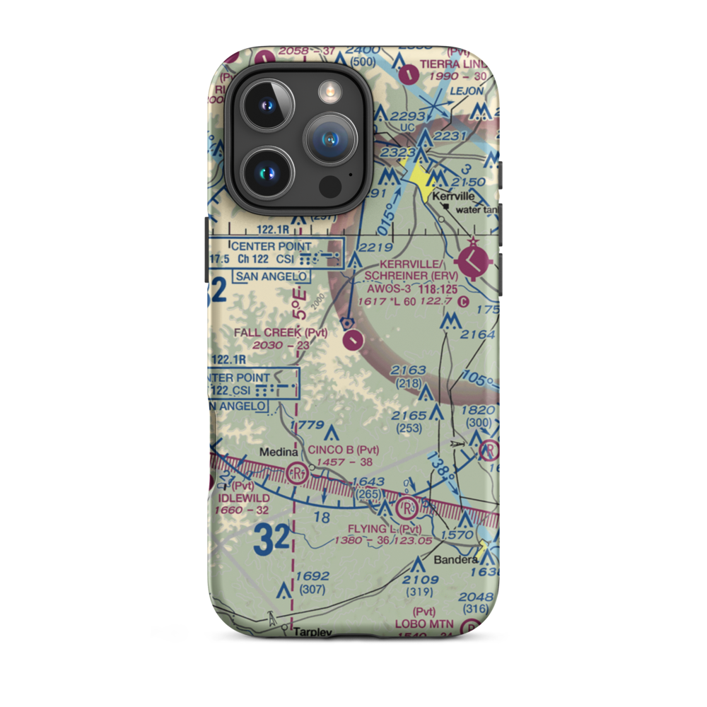 Fall Creek Ranch Airport (XA43) VFR Sectional  Tough iPhone Case iPhone 16 Pro Max model shown