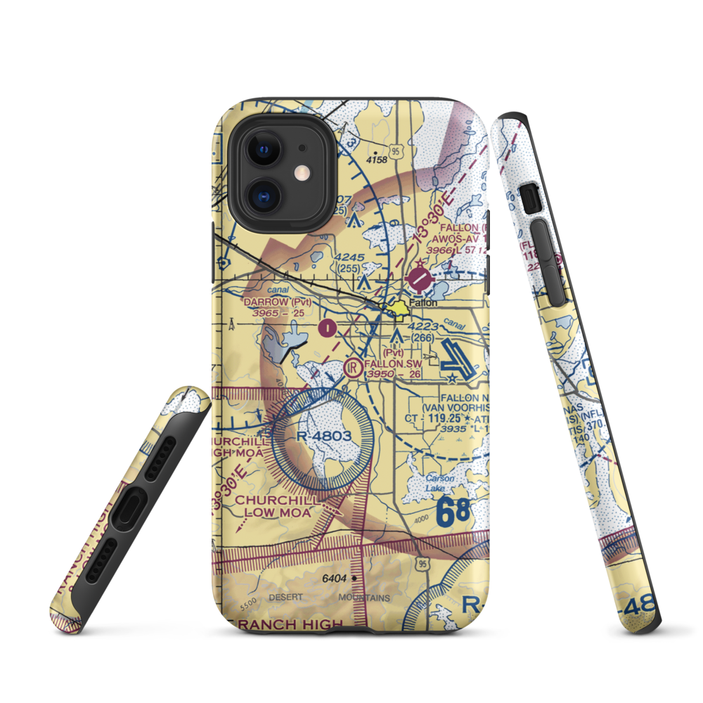 Fallon Southwest Airpark (1NV1) VFR Sectional  Tough iPhone Case iPhone 11 model shown