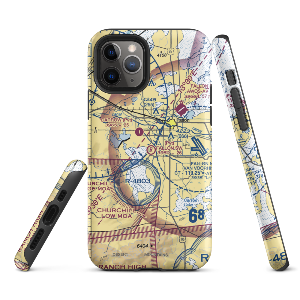 Fallon Southwest Airpark (1NV1) VFR Sectional  Tough iPhone Case iPhone 11 Pro model shown