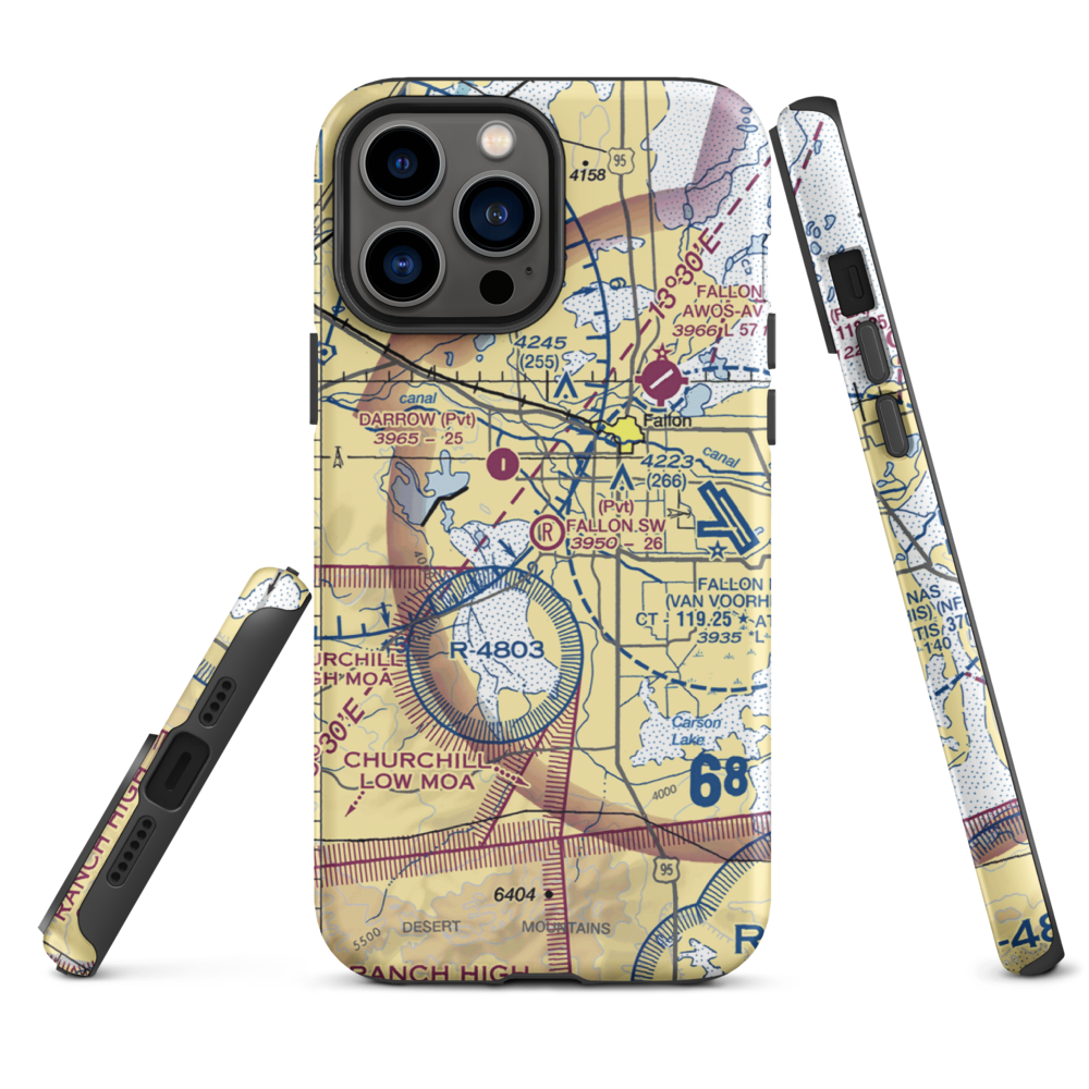 Fallon Southwest Airpark (1NV1) VFR Sectional  Tough iPhone Case iPhone 13 Pro Max model shown
