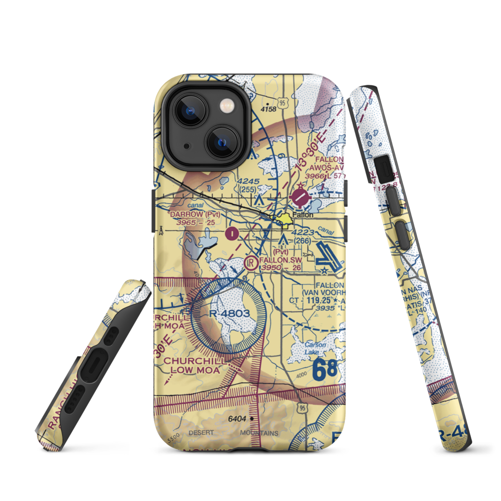 Fallon Southwest Airpark (1NV1) VFR Sectional  Tough iPhone Case iPhone 14 model shown