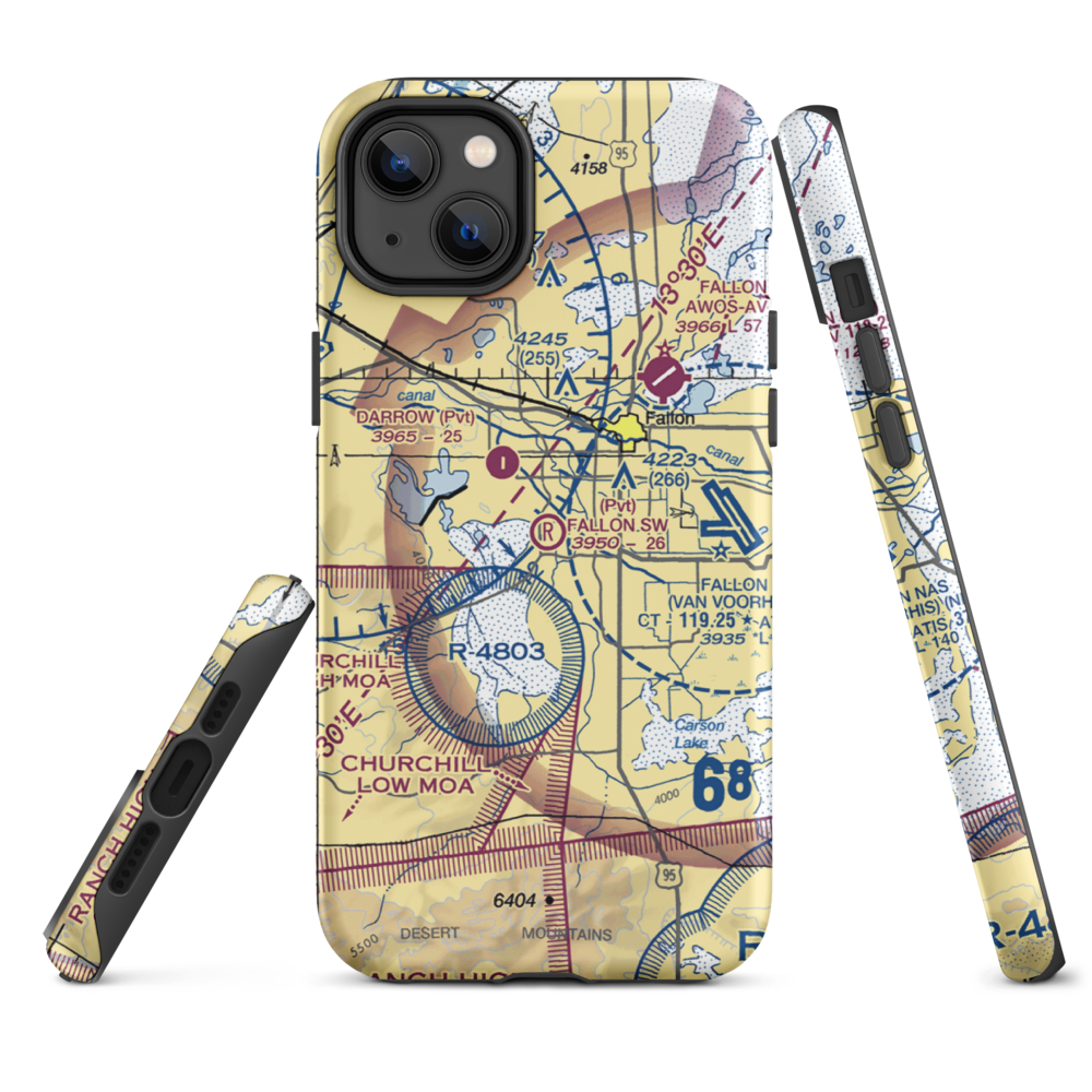 Fallon Southwest Airpark (1NV1) VFR Sectional  Tough iPhone Case iPhone 14 Plus model shown