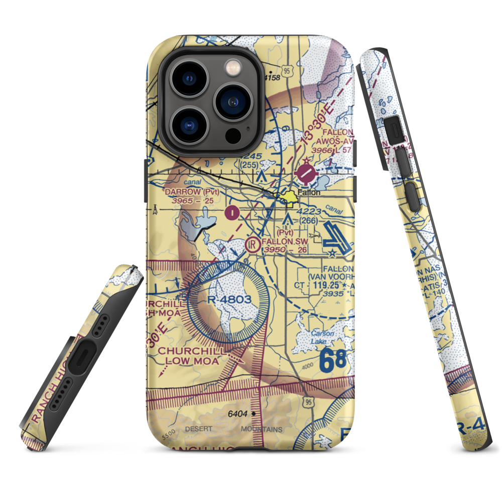 Fallon Southwest Airpark (1NV1) VFR Sectional  Tough iPhone Case iPhone 14 Pro Max model shown