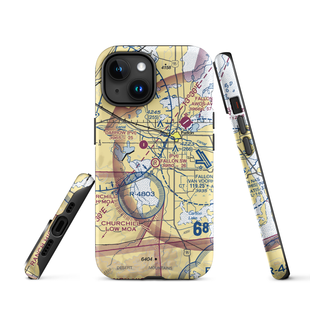 Fallon Southwest Airpark (1NV1) VFR Sectional  Tough iPhone Case iPhone 15 model shown