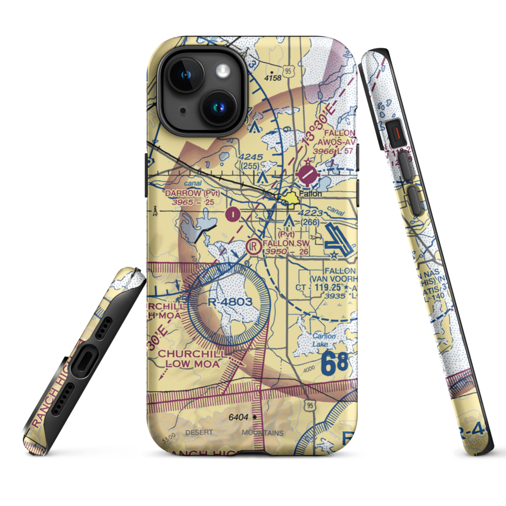 Fallon Southwest Airpark (1NV1) VFR Sectional  Tough iPhone Case iPhone 15 Plus model shown