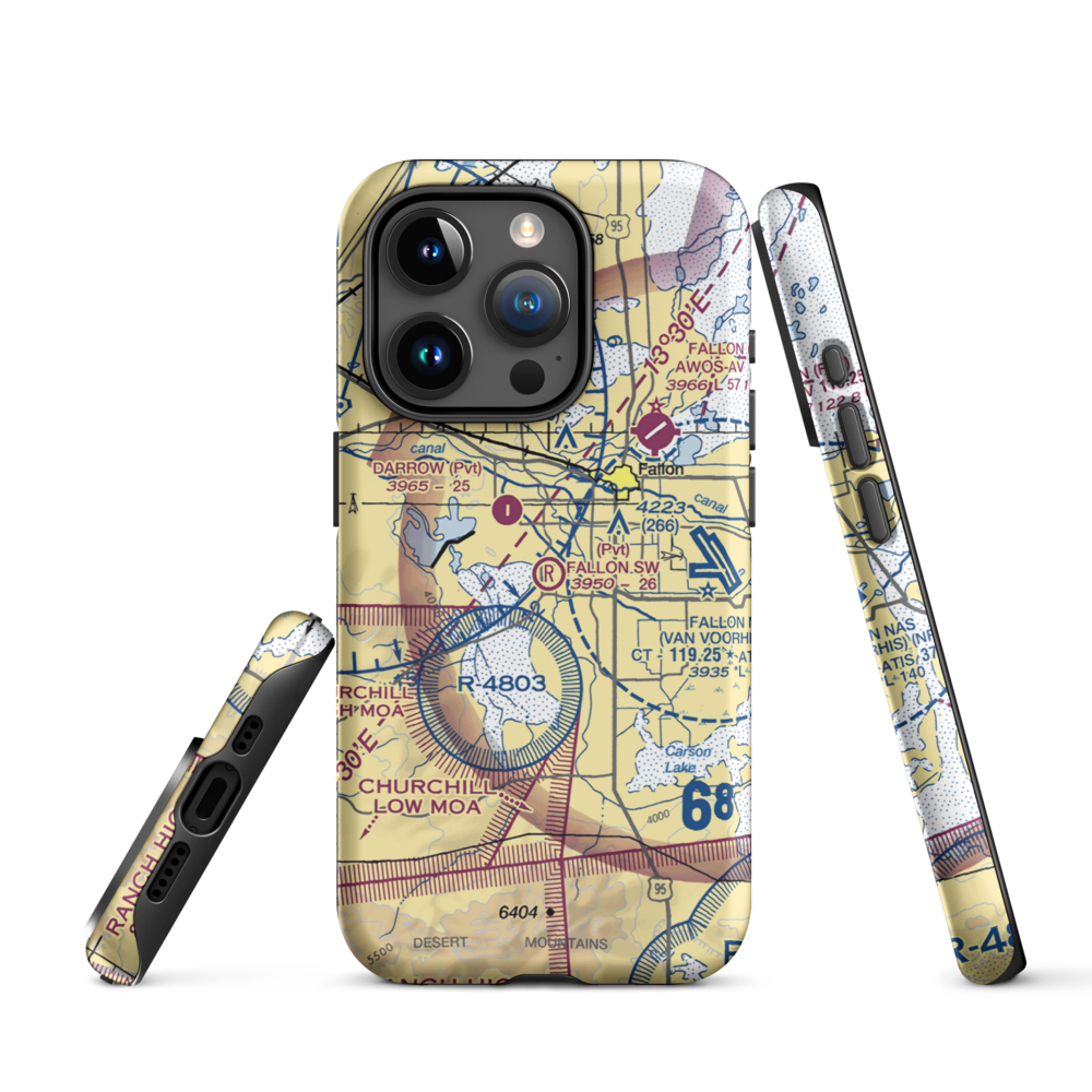 Fallon Southwest Airpark (1NV1) VFR Sectional  Tough iPhone Case iPhone 15 Pro model shown