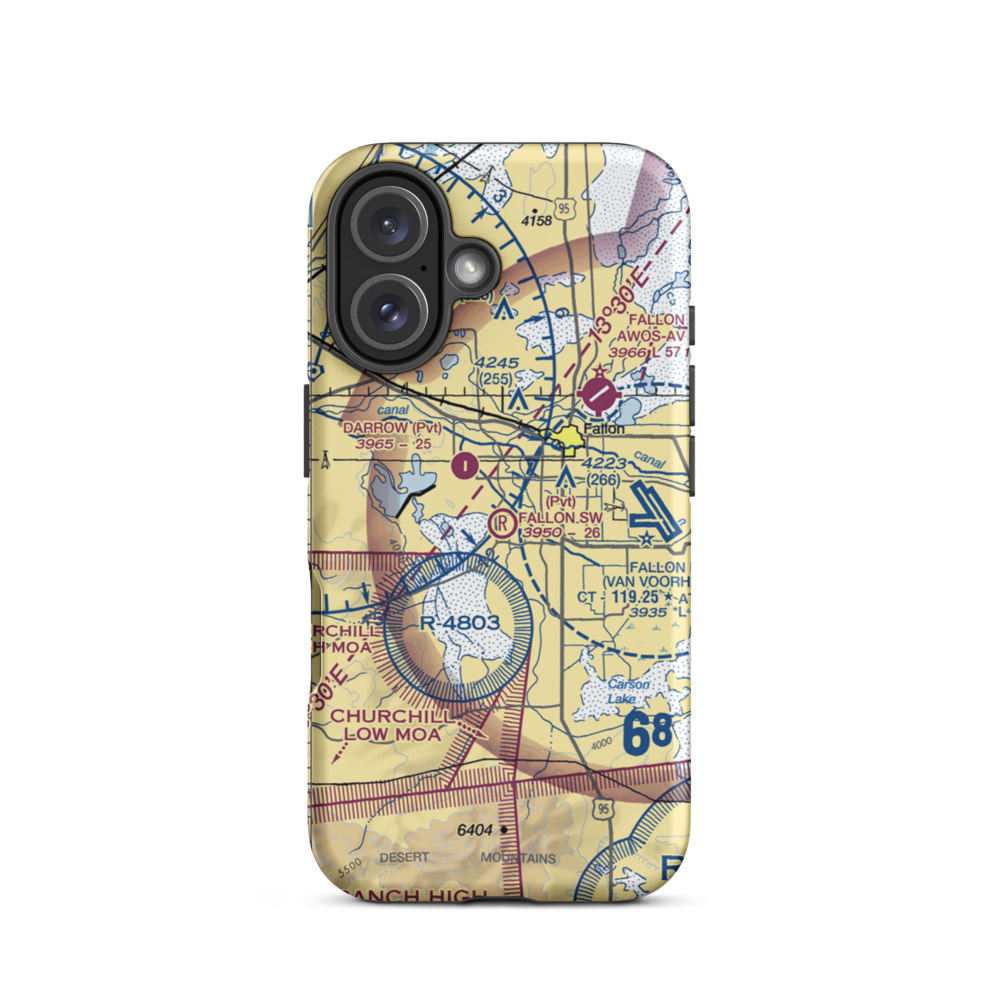 Fallon Southwest Airpark (1NV1) VFR Sectional  Tough iPhone Case iPhone 16 model shown
