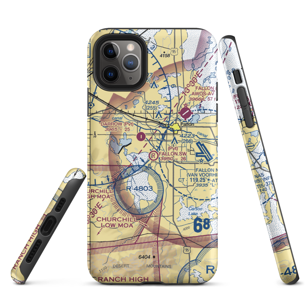 Fallon Southwest Airpark (1NV1) VFR Sectional  Tough iPhone Case iPhone 11 Pro Max model shown