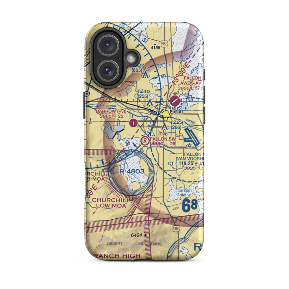 Fallon Southwest Airpark (1NV1) VFR Sectional  Tough iPhone Case iPhone 16 Plus model shown