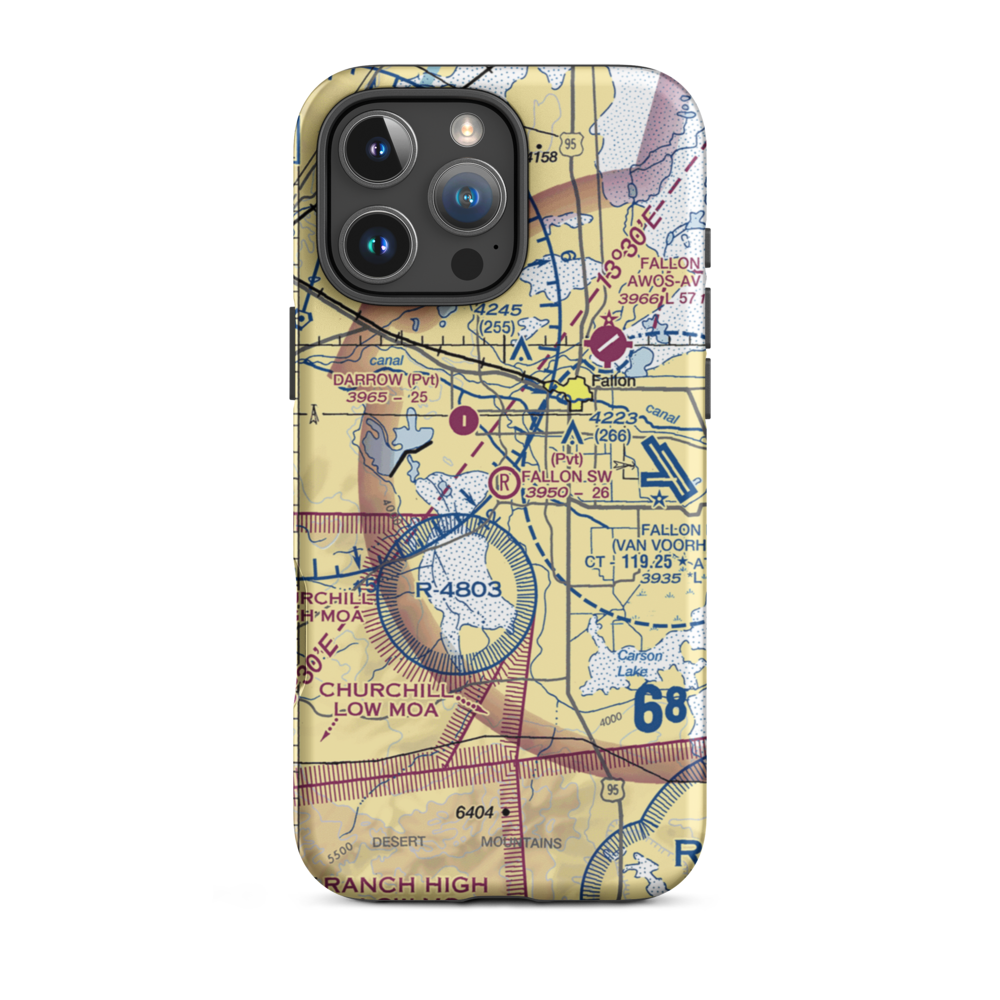 Fallon Southwest Airpark (1NV1) VFR Sectional  Tough iPhone Case iPhone 16 Pro Max model shown