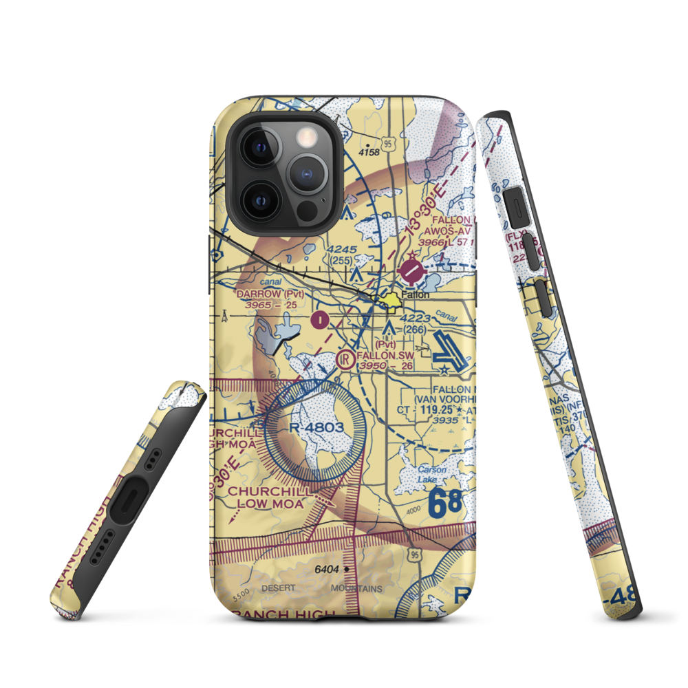 Fallon Southwest Airpark (1NV1) VFR Sectional  Tough iPhone Case iPhone 12 Pro model shown