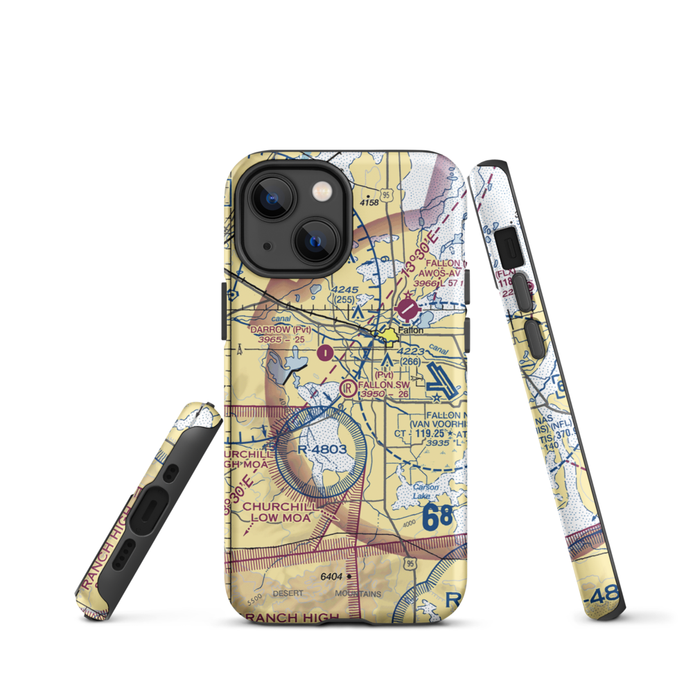 Fallon Southwest Airpark (1NV1) VFR Sectional  Tough iPhone Case iPhone 13 mini model shown