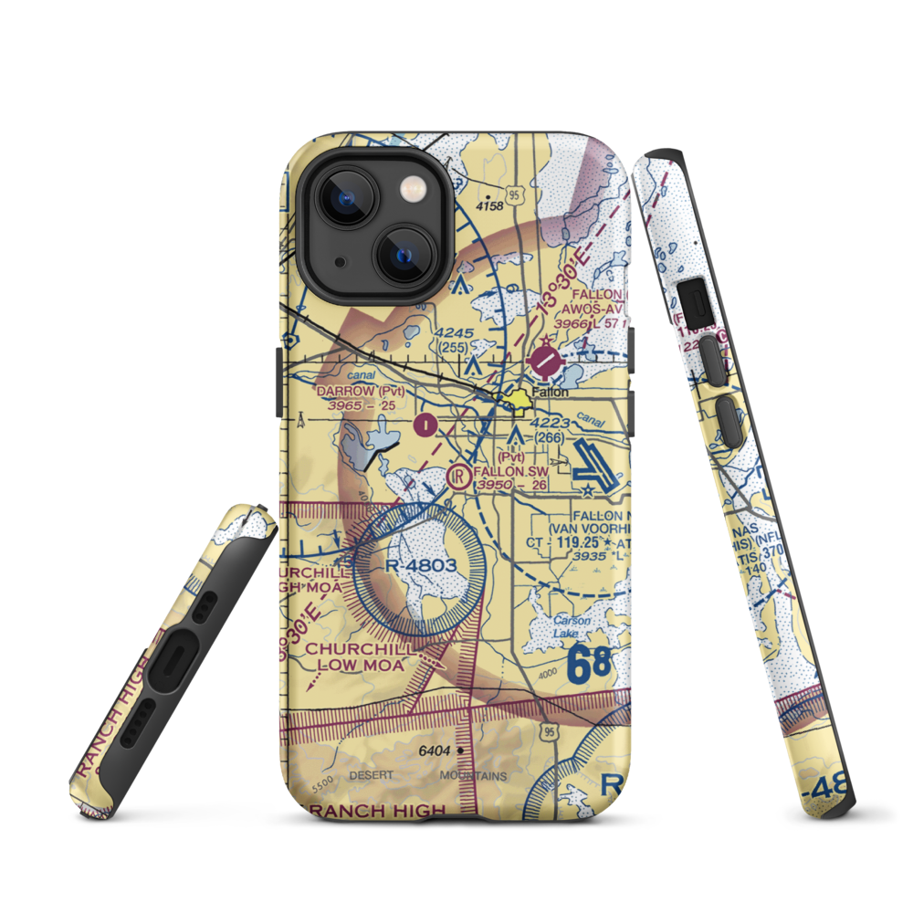 Fallon Southwest Airpark (1NV1) VFR Sectional  Tough iPhone Case iPhone 13 model shown